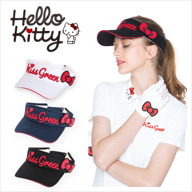 限定Hello Kittyコラボ★キティちゃんリボン付きサンバイザー