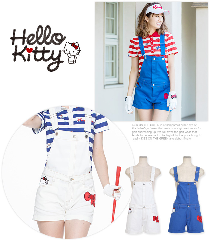 限定Hello Kittyコラボ★キティちゃん刺繍入りサロペット